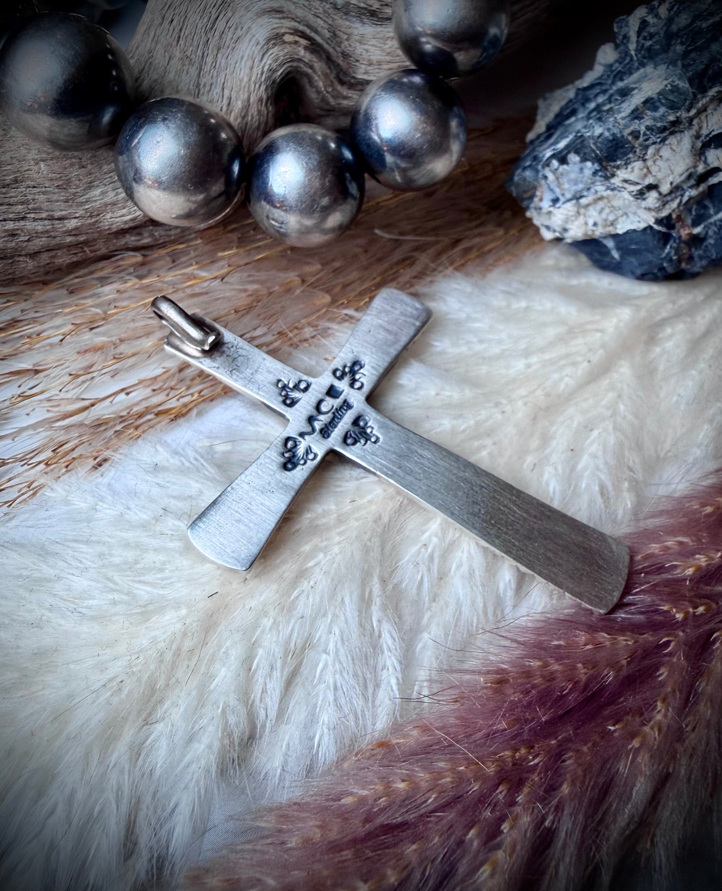 Red Coral Cross Pendant