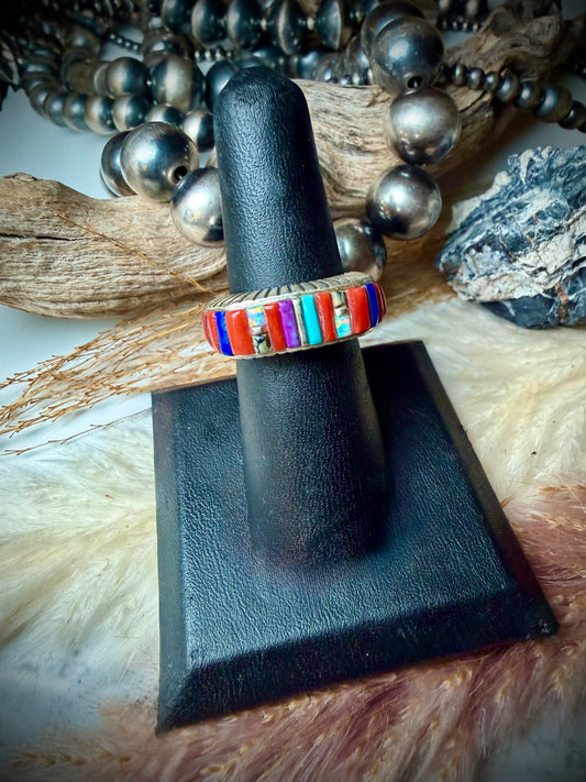 Multi-Stone Inlay Band