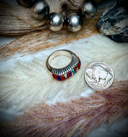 Multi-Stone Inlay Band