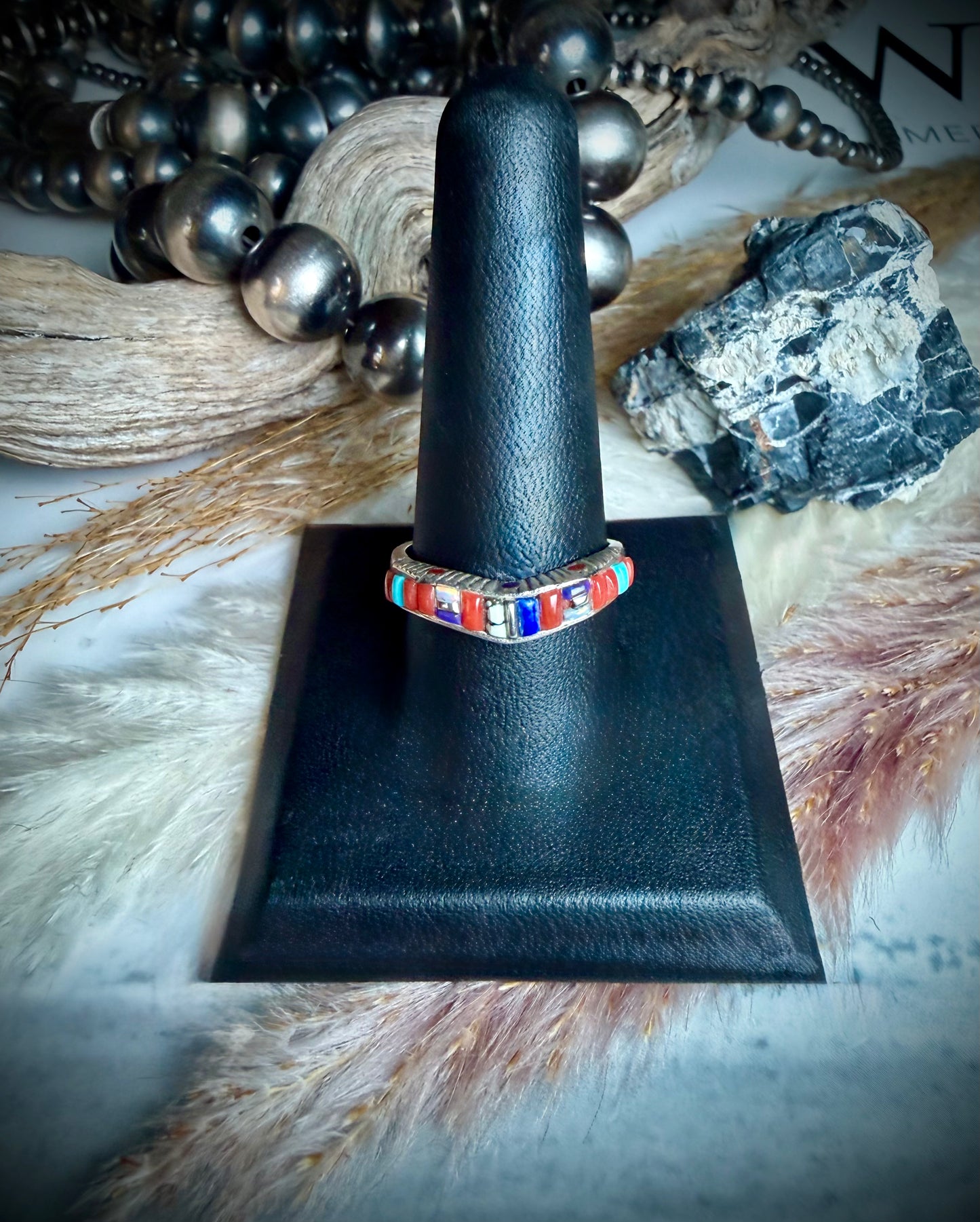 Multi-Stone Inlay Band