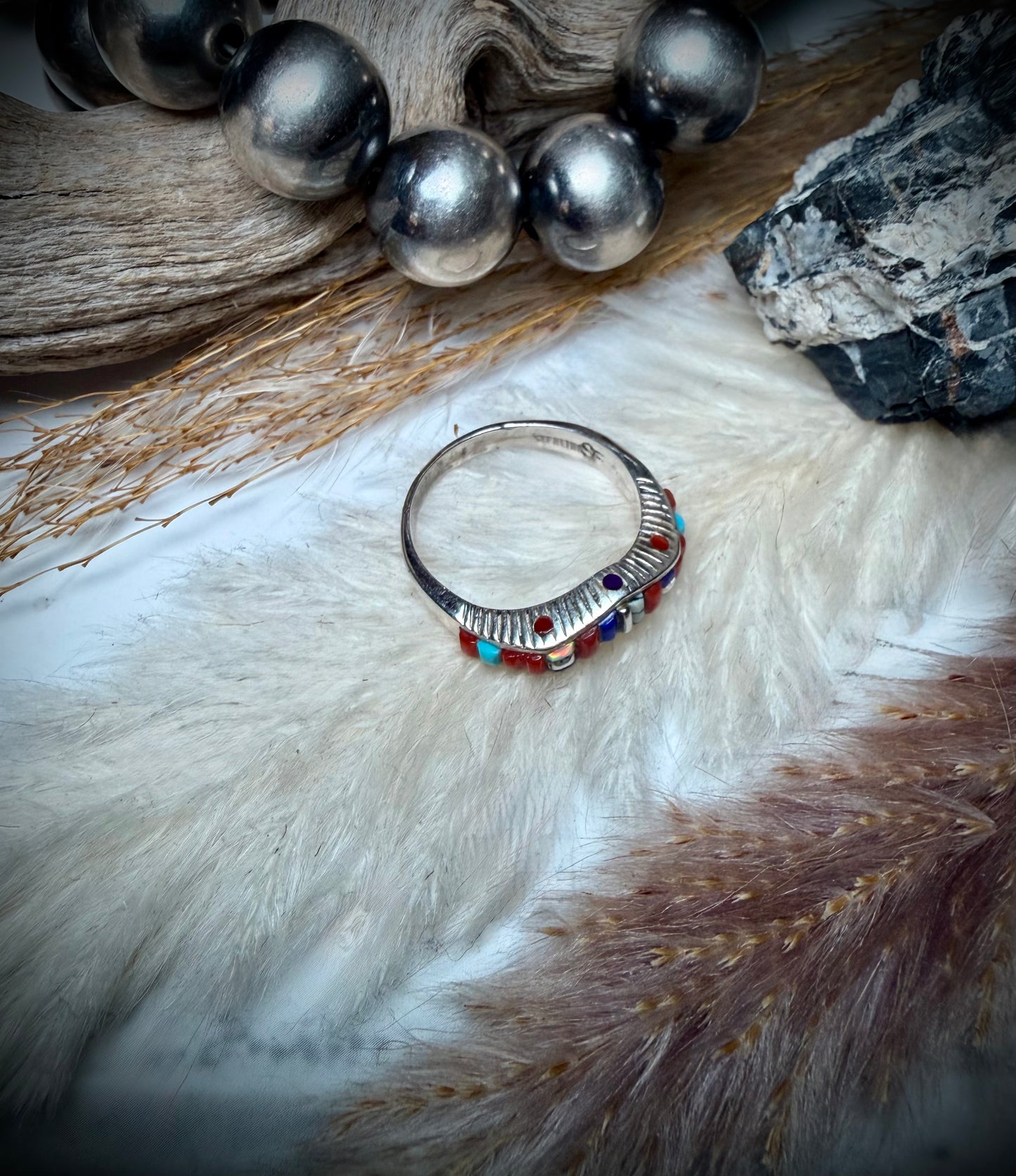 Multi-Stone Inlay Band