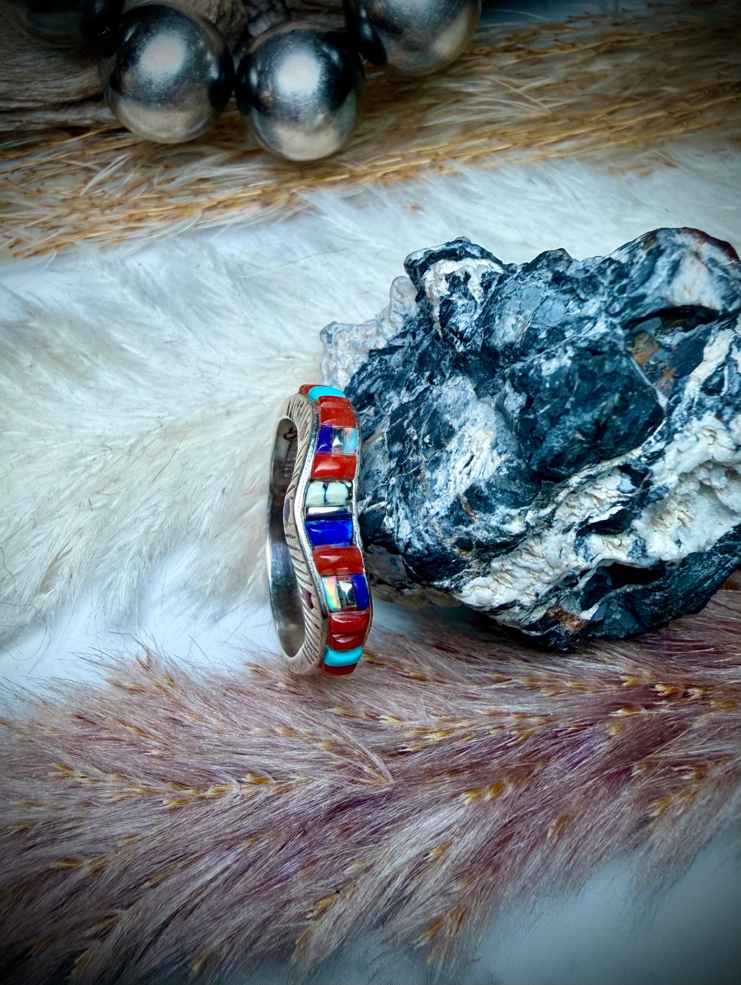 Multi-Stone Inlay Band
