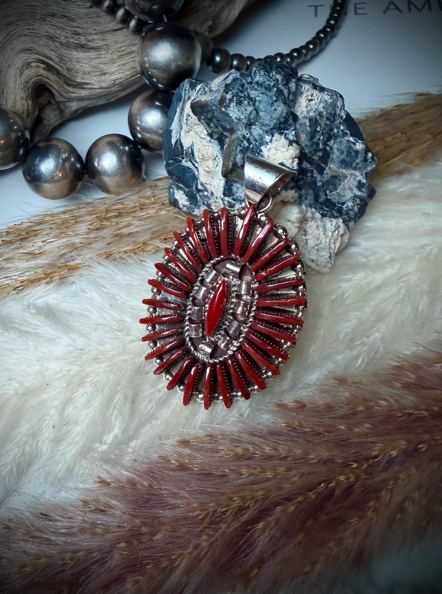 Carla Laconsello Red Coral Pendant (Oval)