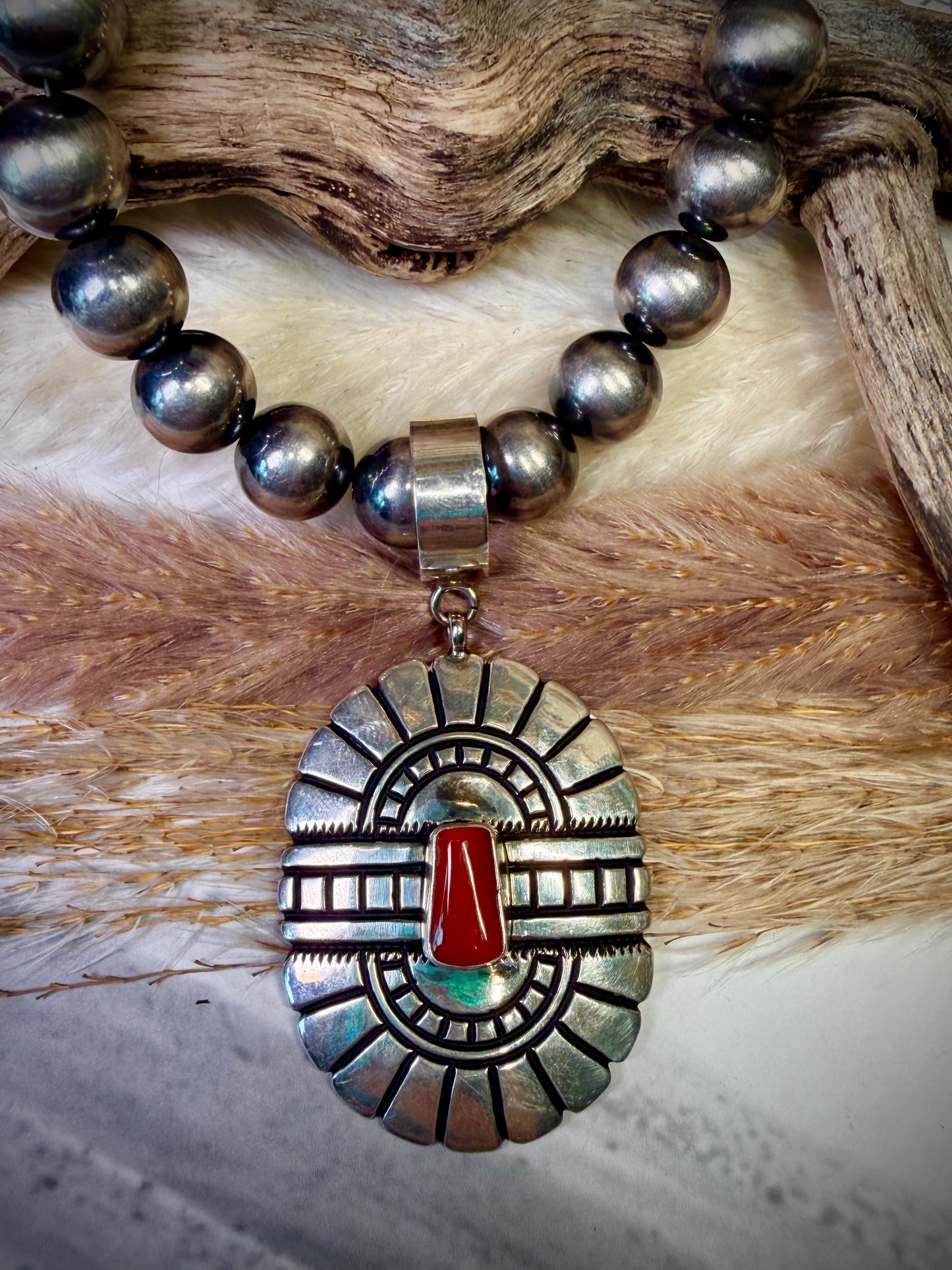 TR Singer Red Coral Pendant