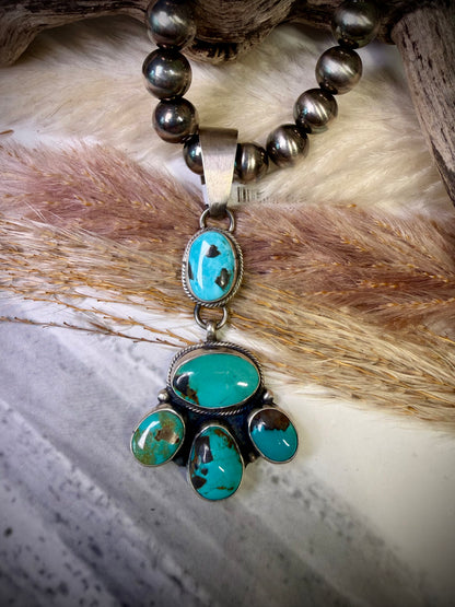 Ella Peter Five Stone Drop Pendant — Mixed Mine