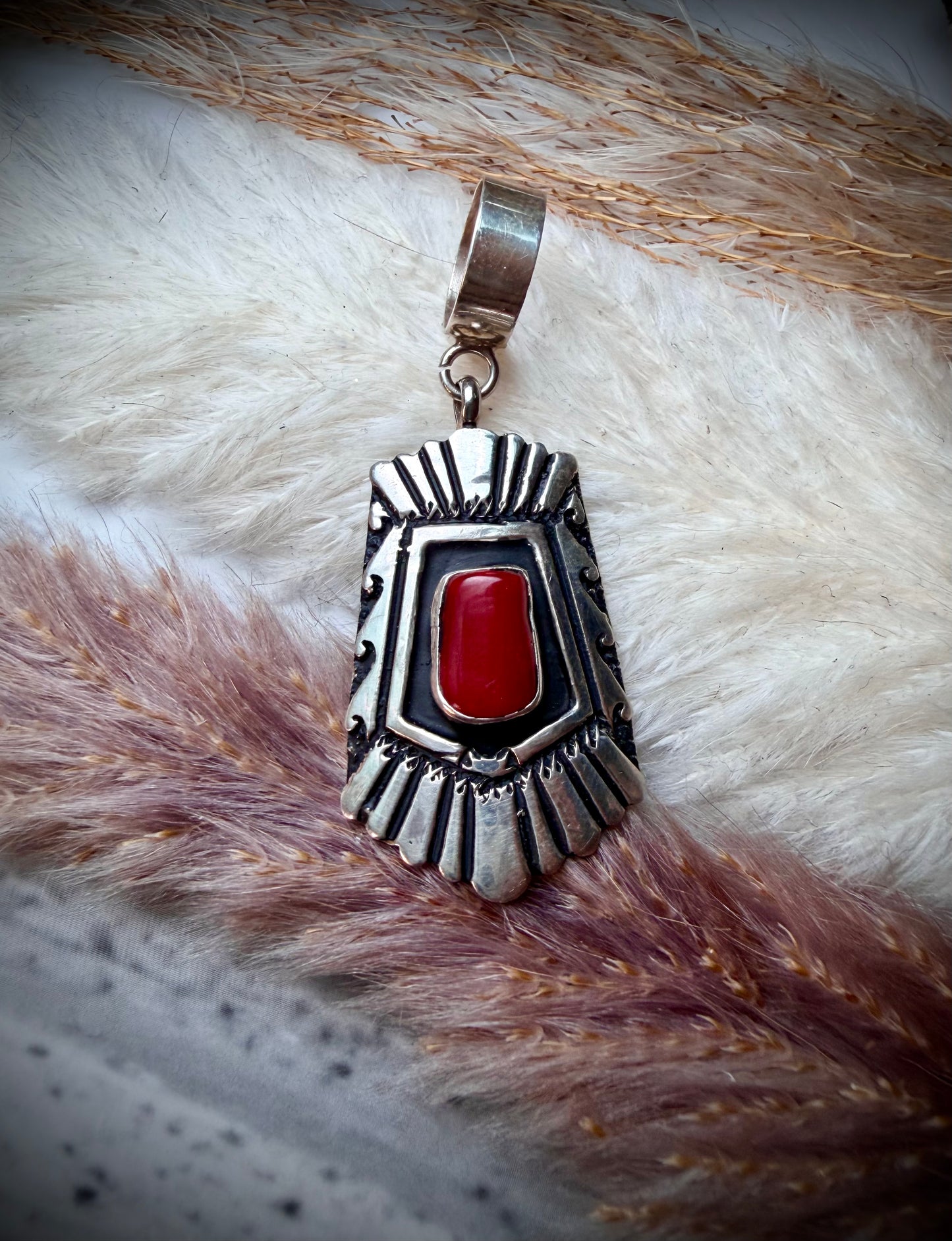 TR Singer Red Coral Pendant