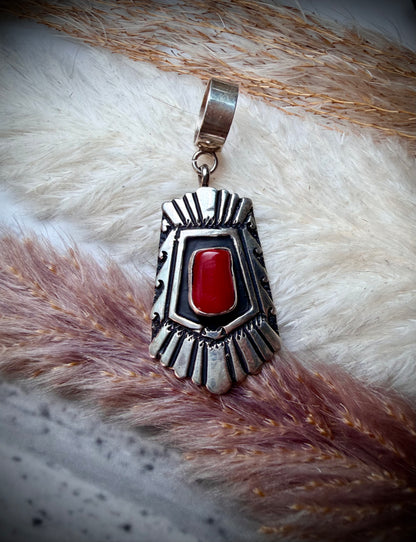 TR Singer Red Coral Pendant