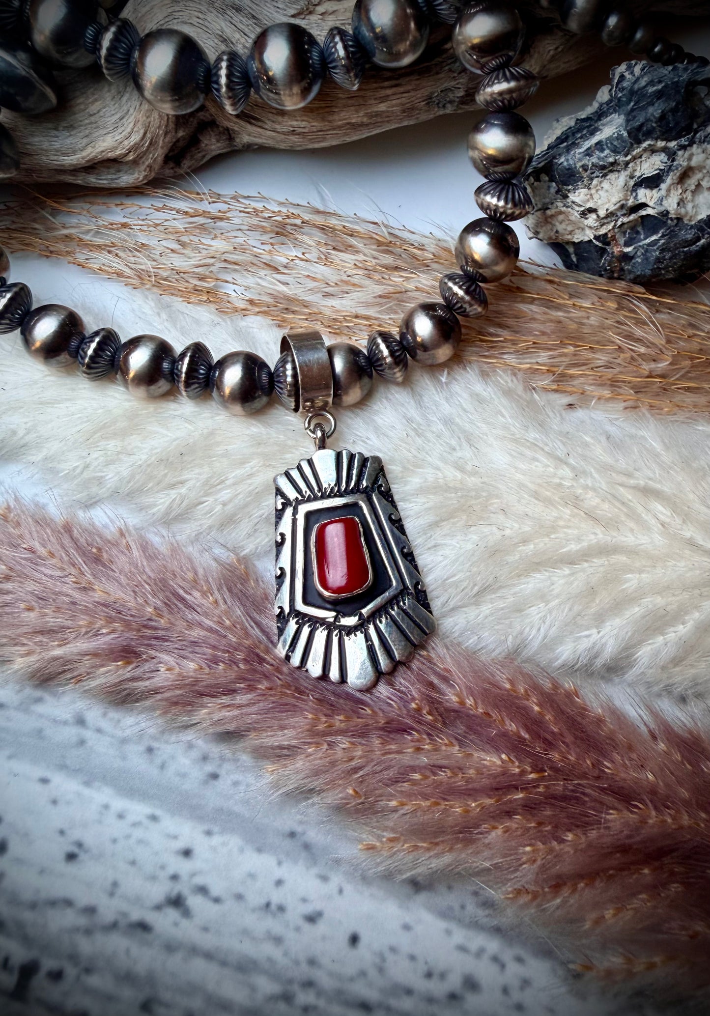 TR Singer Red Coral Pendant