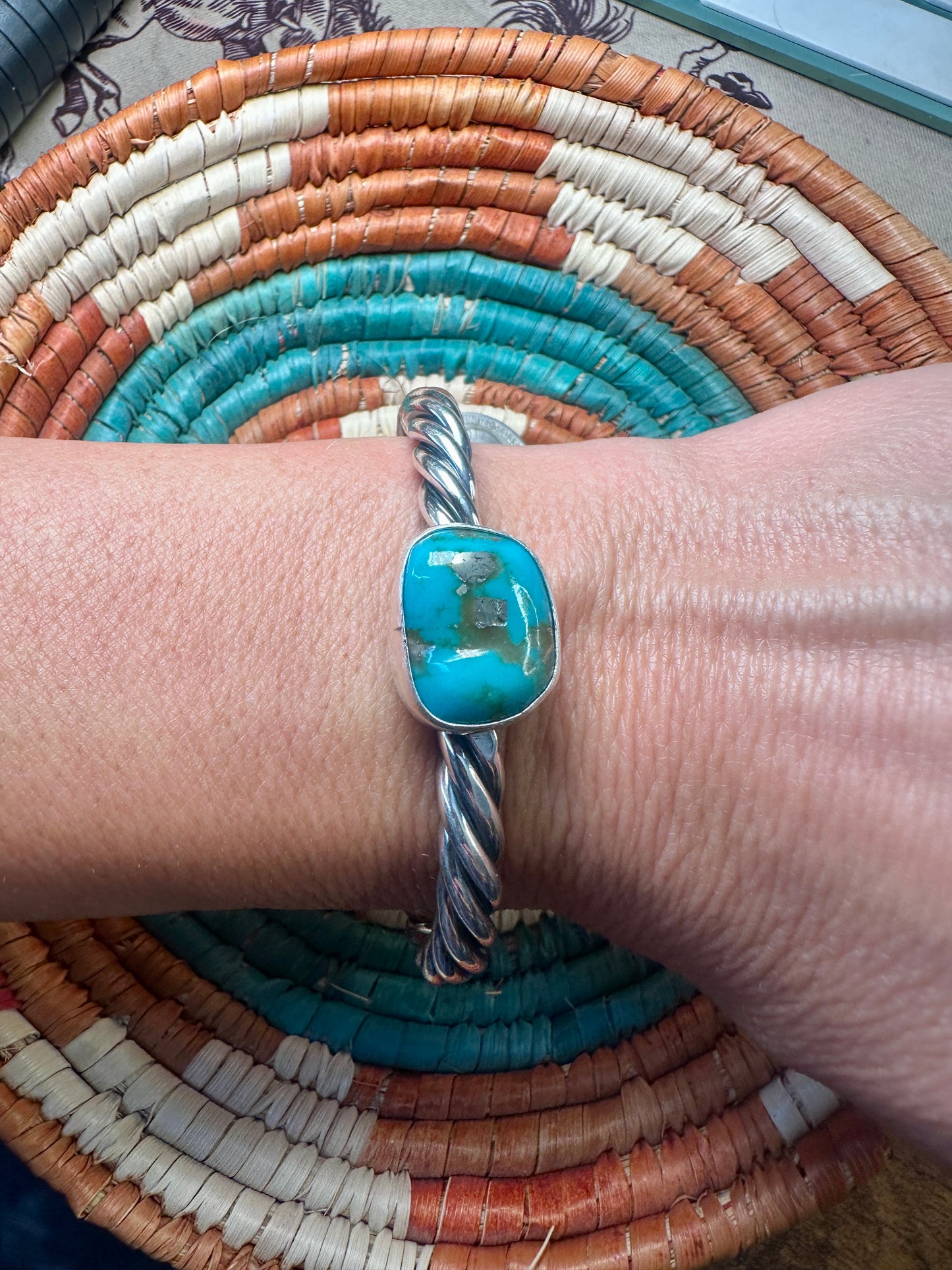 Thick Rope Bracelet w/Turq