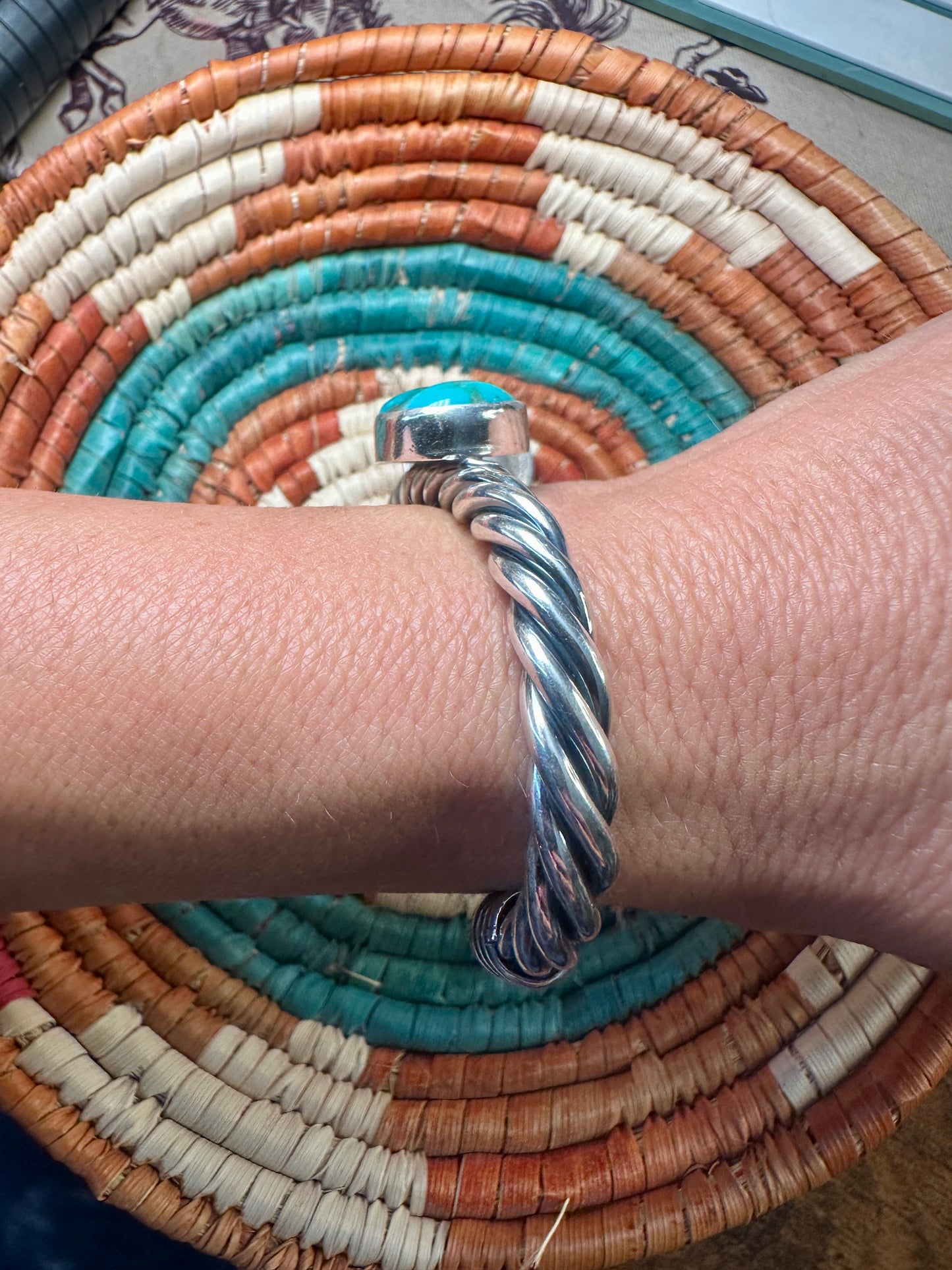 Thick Rope Bracelet w/Turq