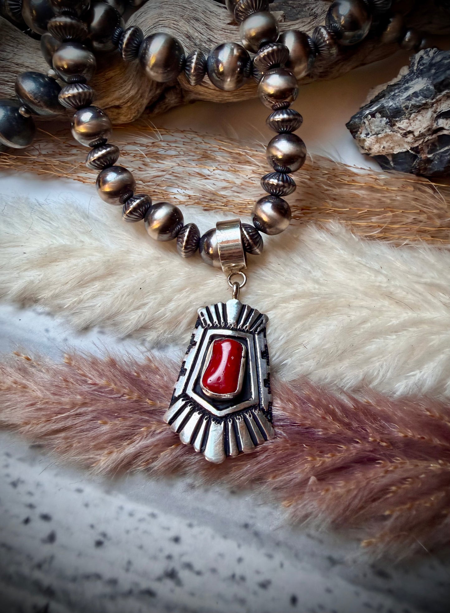 TR Singer Red Coral Pendant