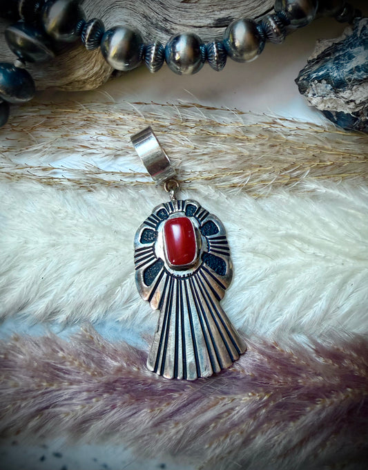 TR Singer Red Coral Angel Pendant