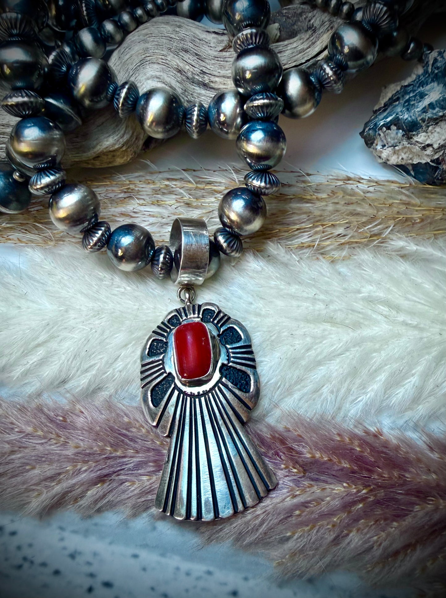 TR Singer Red Coral Angel Pendant