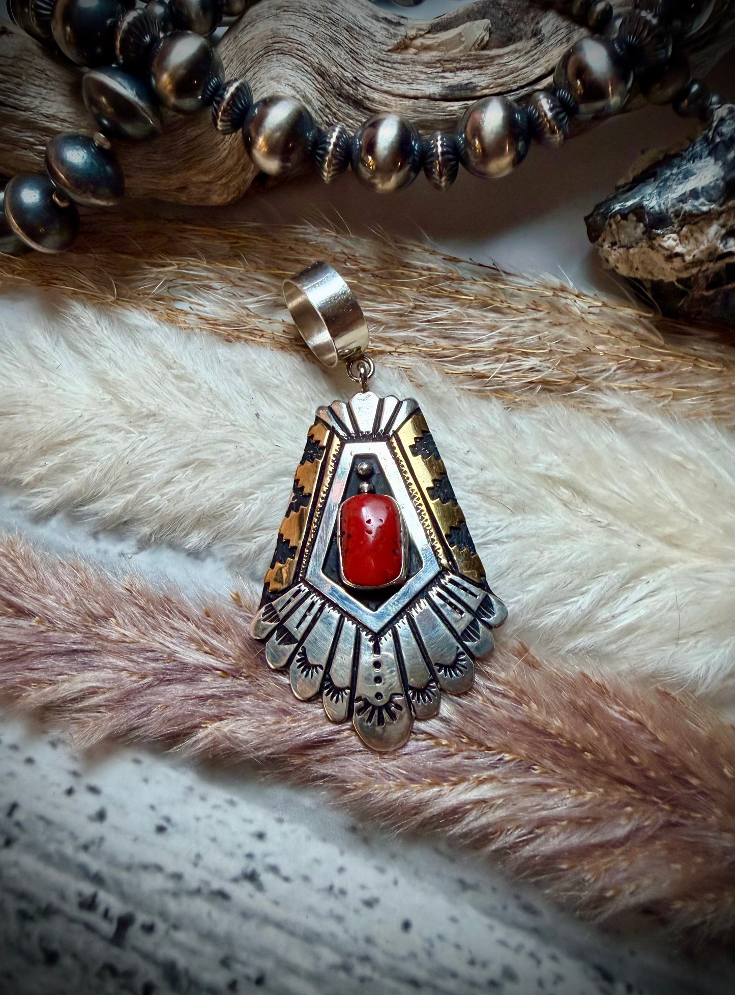 TR Singer Red Coral Pendant