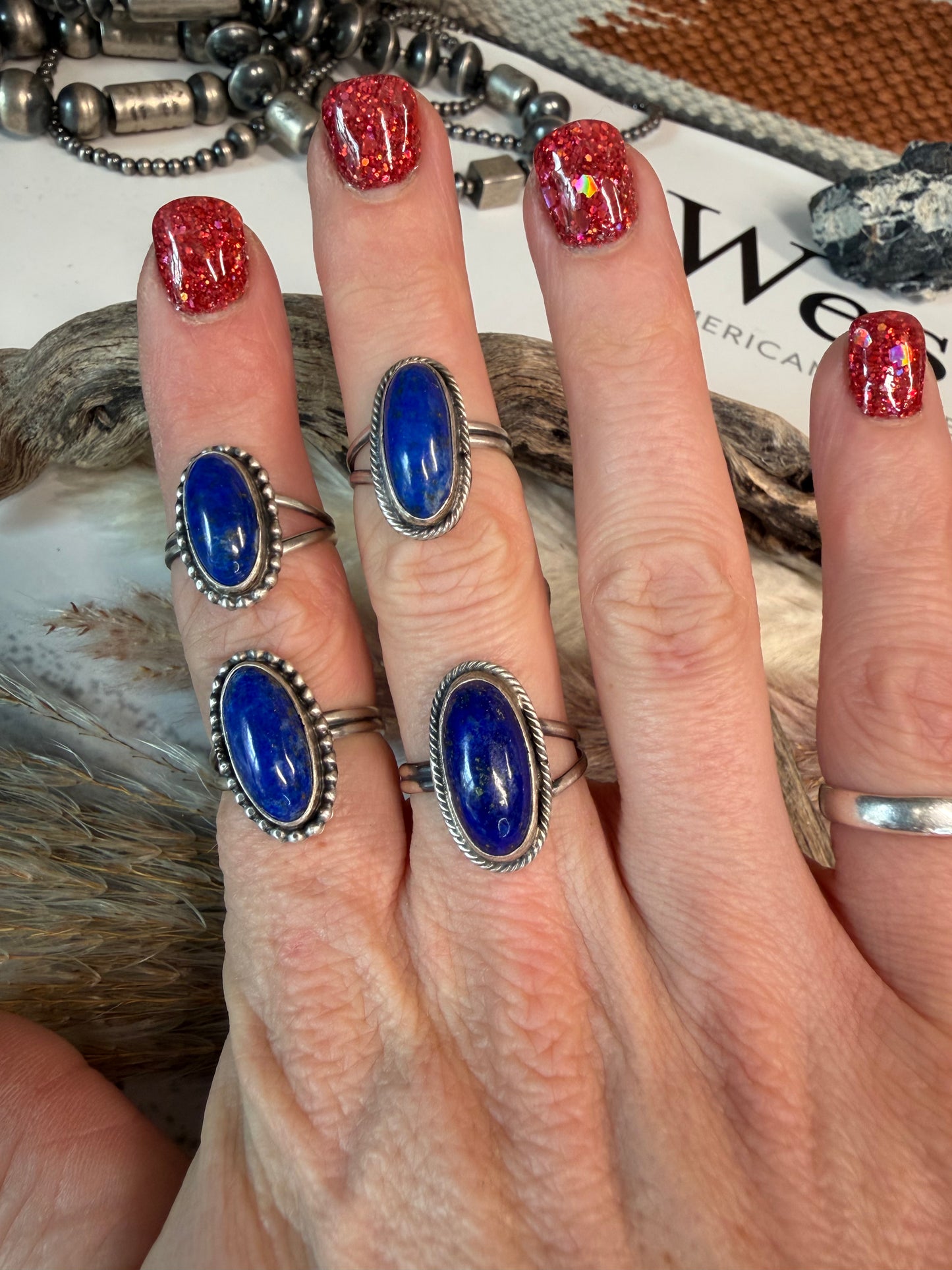 Adjustable Lapis Rings