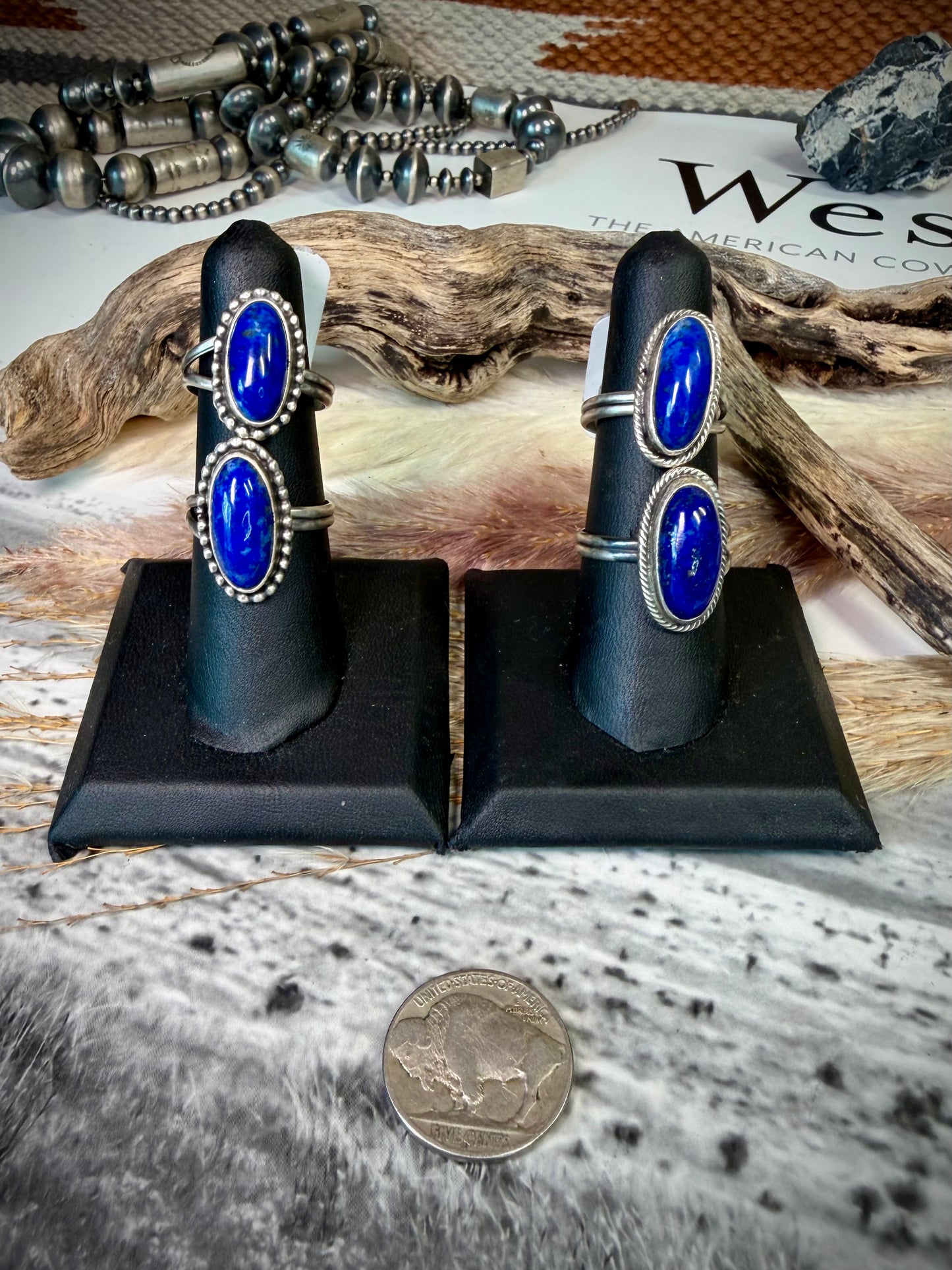 Adjustable Lapis Rings