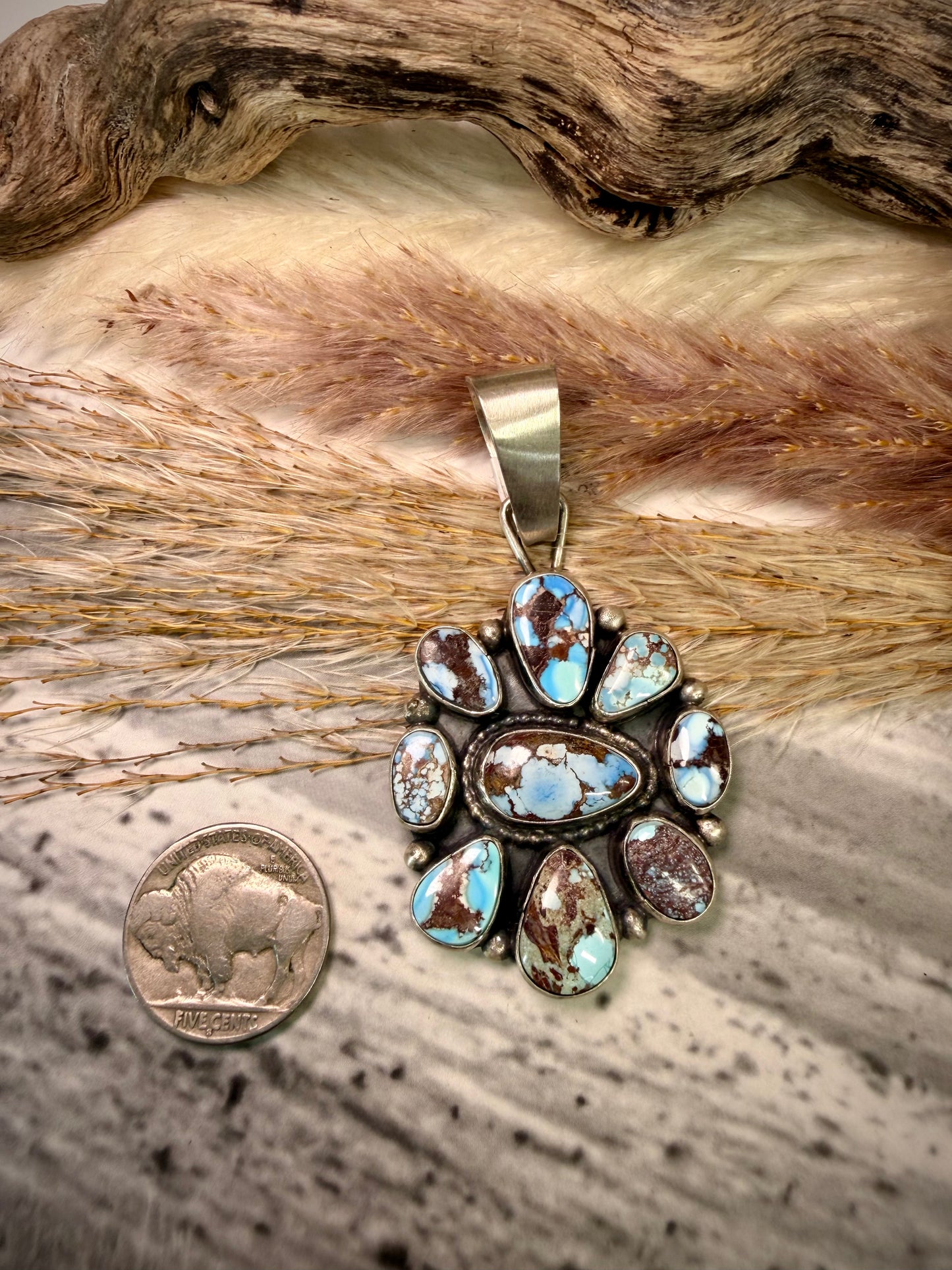 Travis J Golden Hills Cluster Pendant