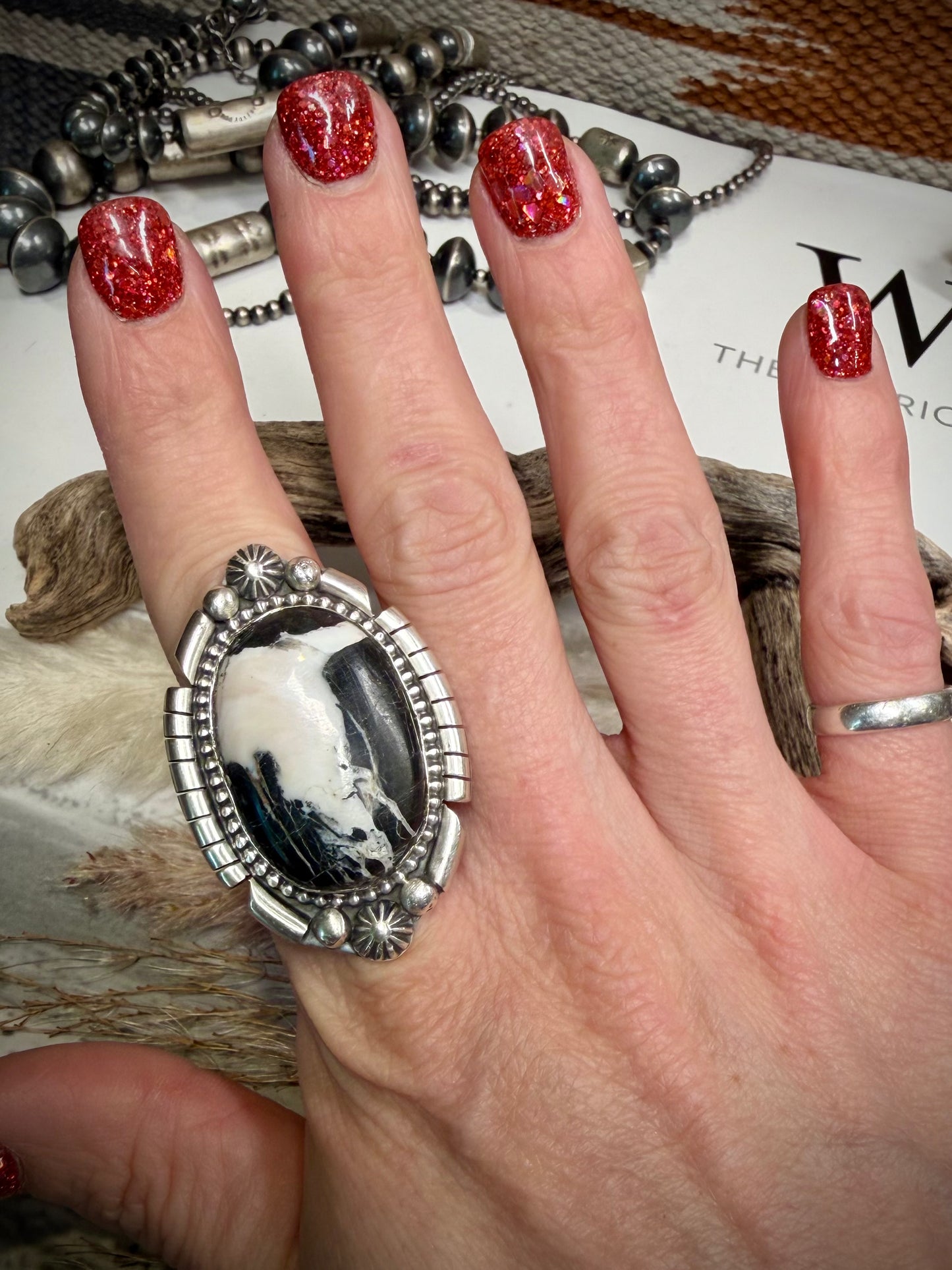 White Buffalo Ring- Adjustable