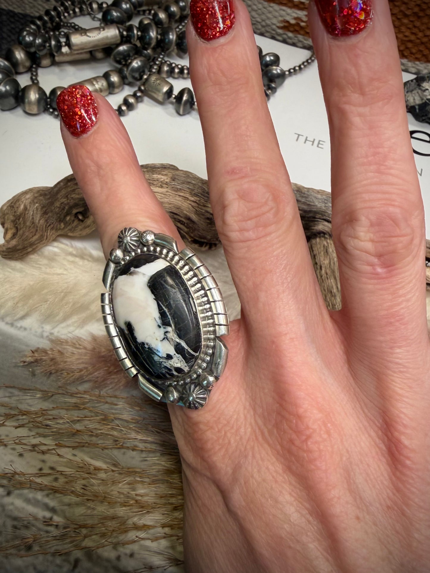 White Buffalo Ring- Adjustable
