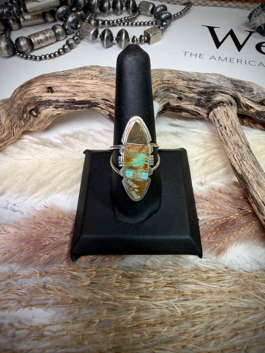 Brandon Etcity Inlay Ring Size 9 1/2