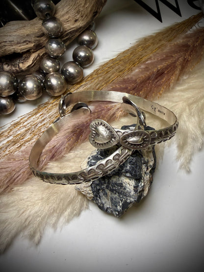 Sterling Heart Cuff by Chris Etsitty- Butterfly Stamp