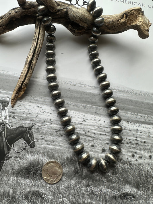 19" Stamped 13mm Saucer Necklace