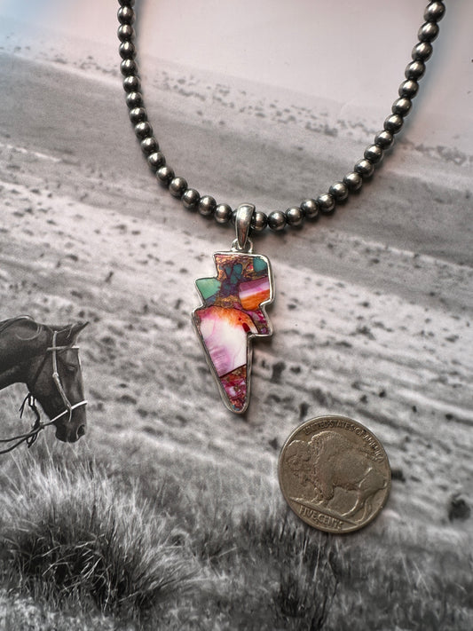 Pink Dahlia Bolt Pendant