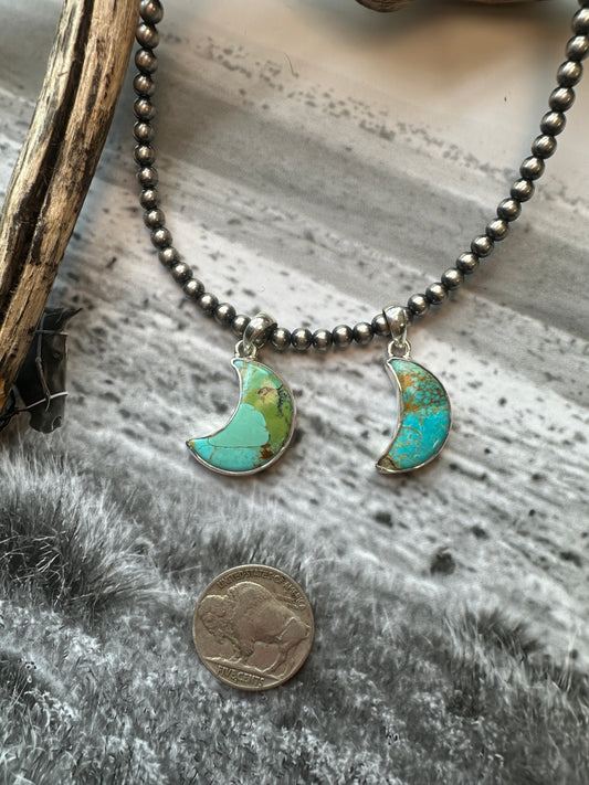 Turquoise Moon Pendants