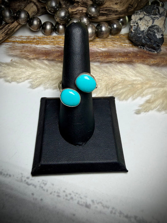 Two Stone Adjustable Kingman Ring