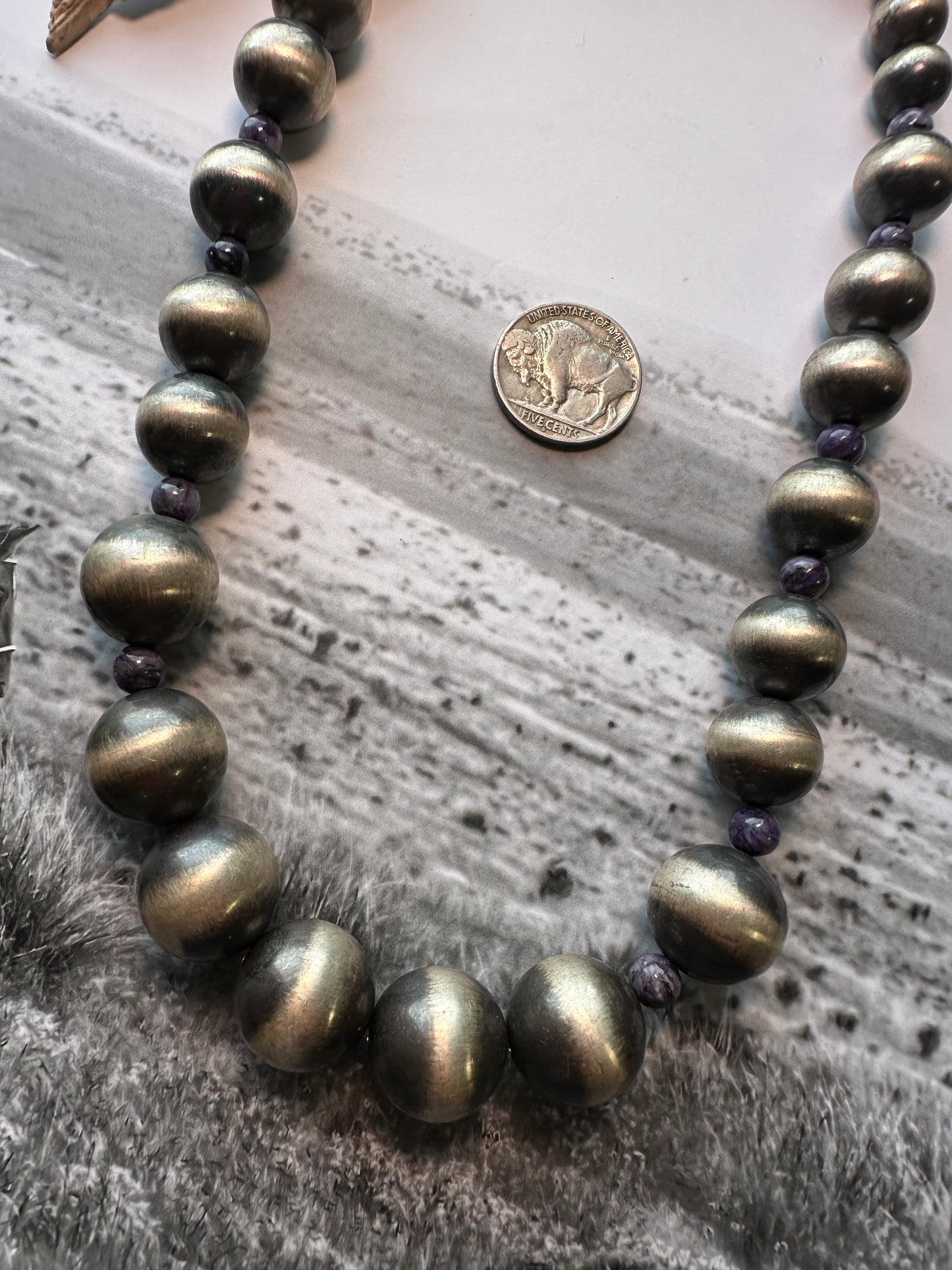 Handmade Pearls with Charoite