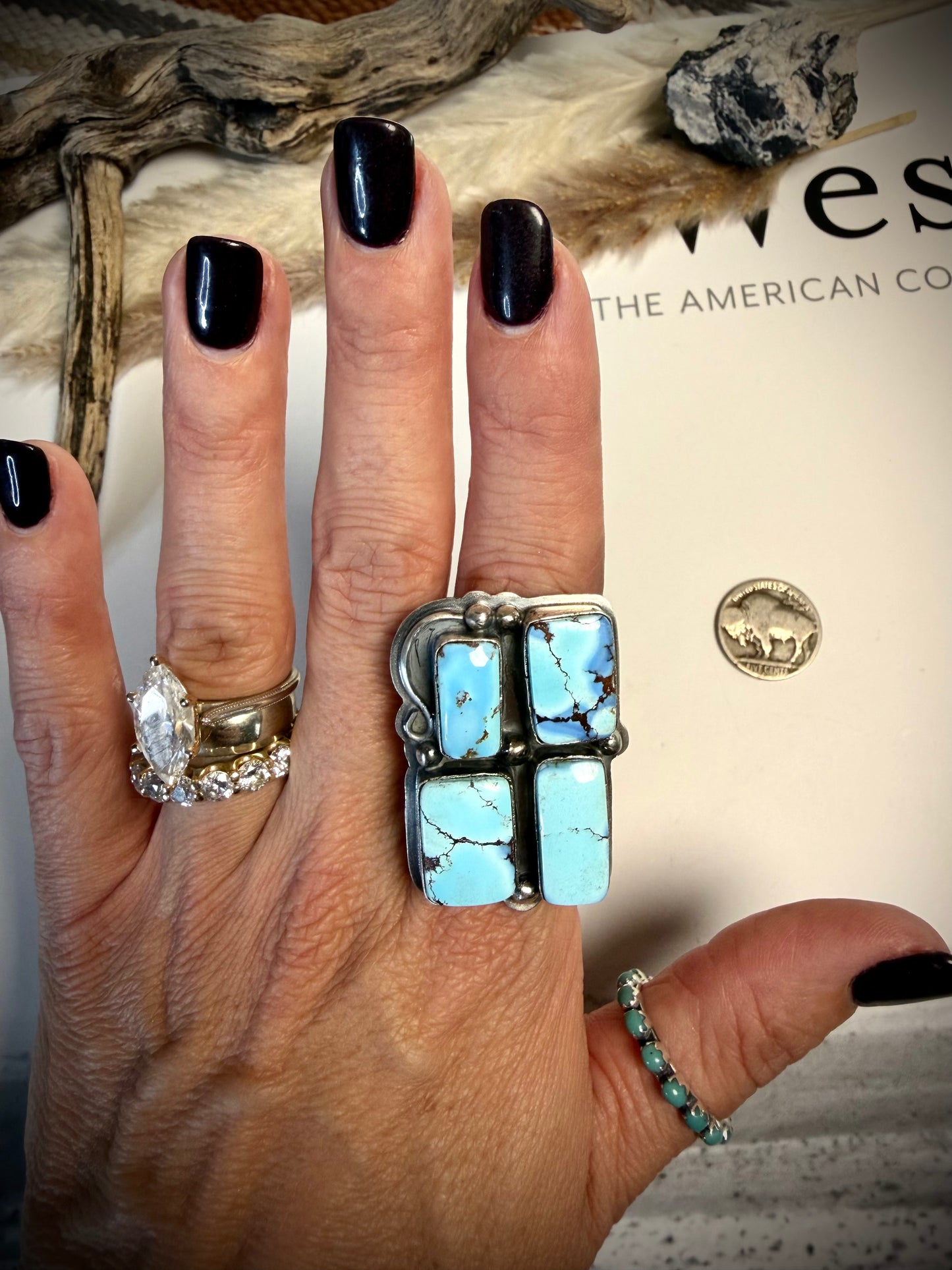 Golden Hills Ring by Lyle Piaso- Adjustable