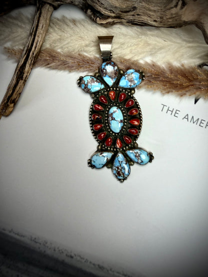 Mego's Vaulted Devin Brown Red Spiny & Golden Hills Pendant
