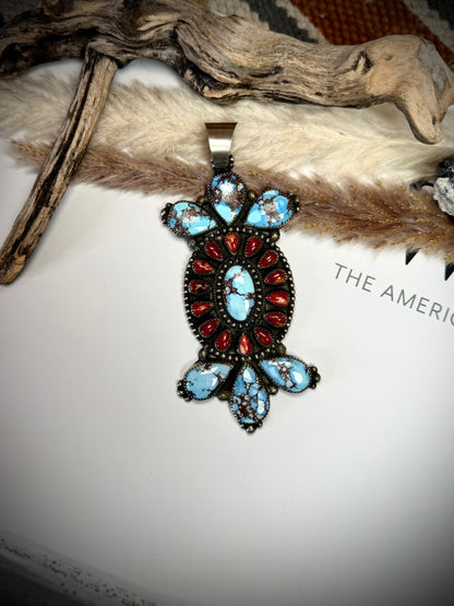 Mego's Vaulted Devin Brown Red Spiny & Golden Hills Pendant