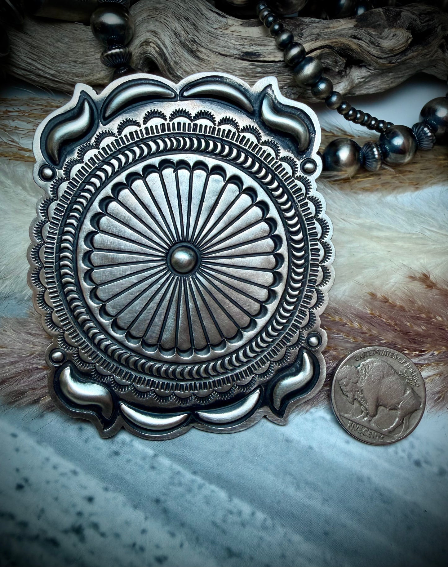 Very Large Leander Tahe Sterling Silver Stamped Rings