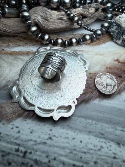 Very Large Leander Tahe Sterling Silver Stamped Rings