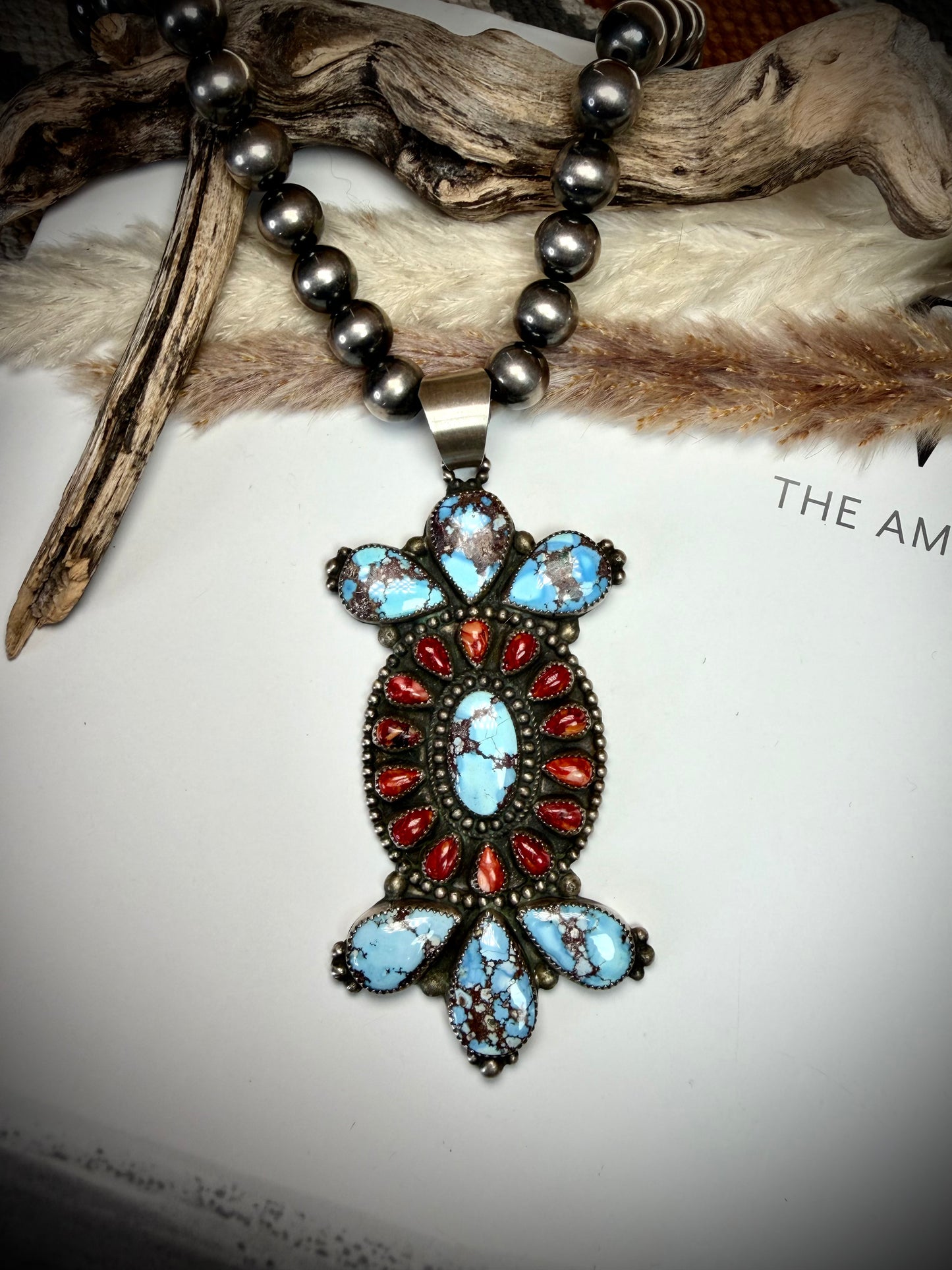 Mego's Vaulted Devin Brown Red Spiny & Golden Hills Pendant
