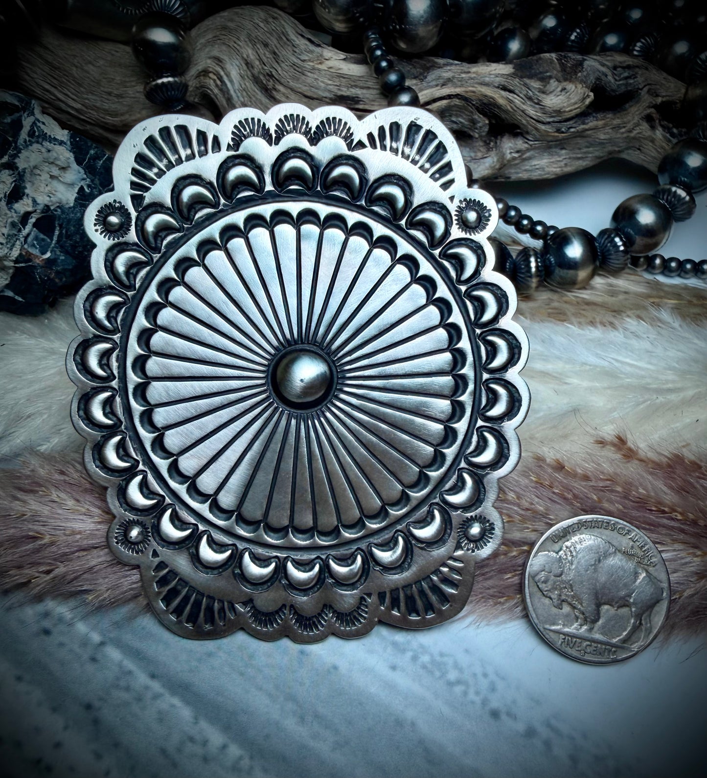 Very Large Leander Tahe Sterling Silver Stamped Rings