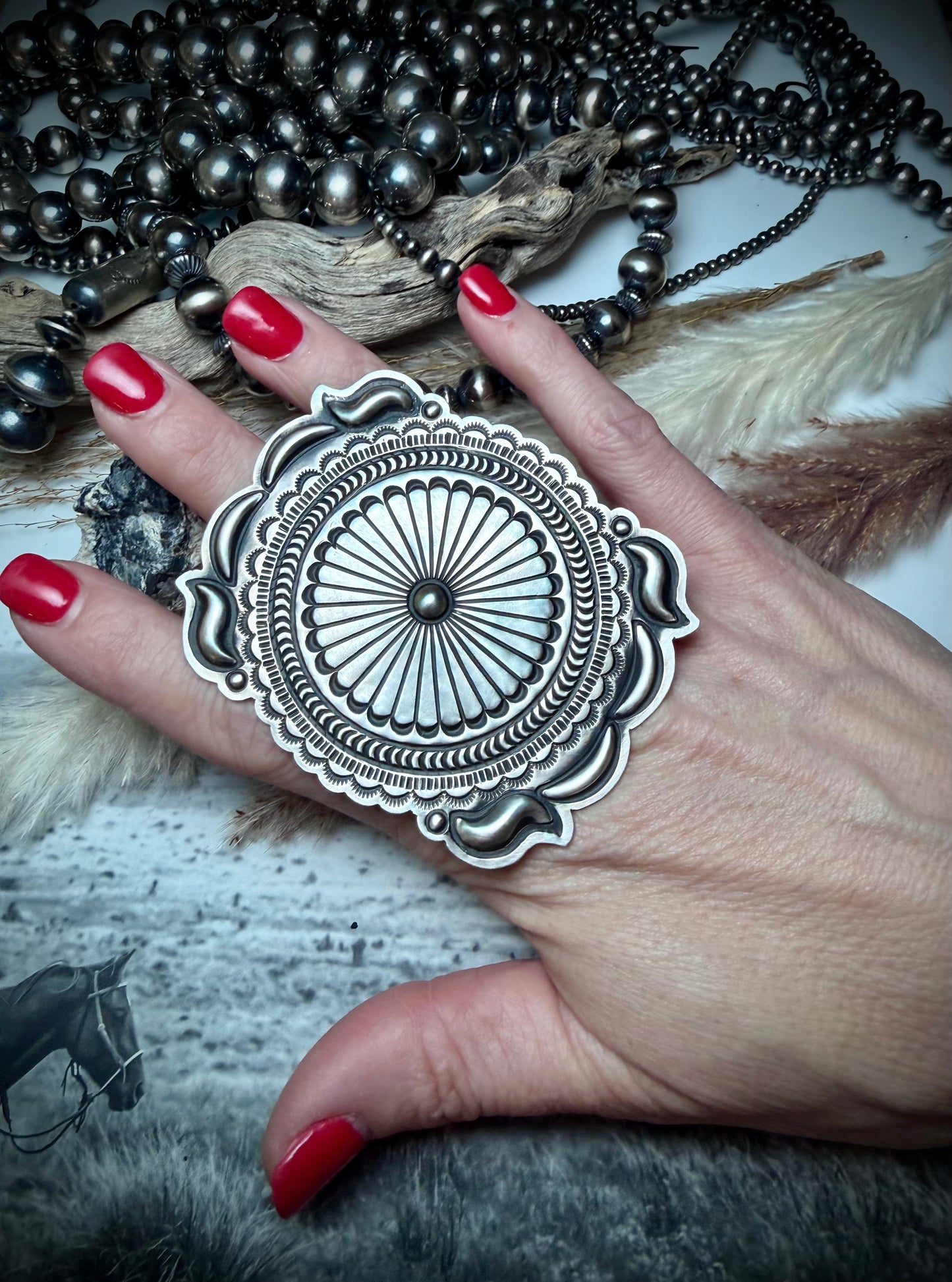 Very Large Leander Tahe Sterling Silver Stamped Rings