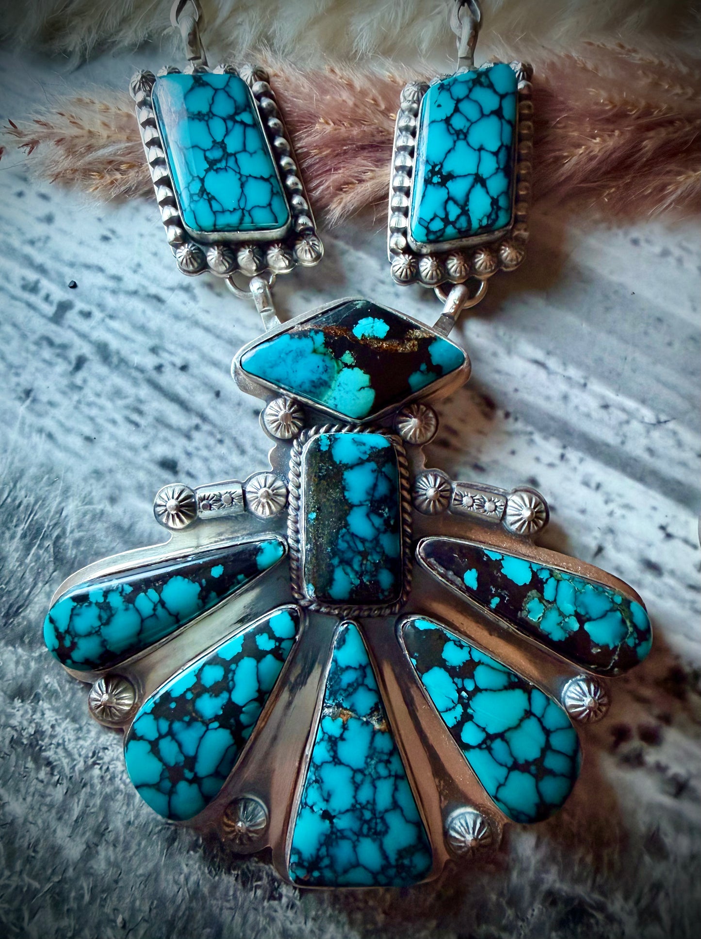 Indian Mountain Turquoise Statement Necklace