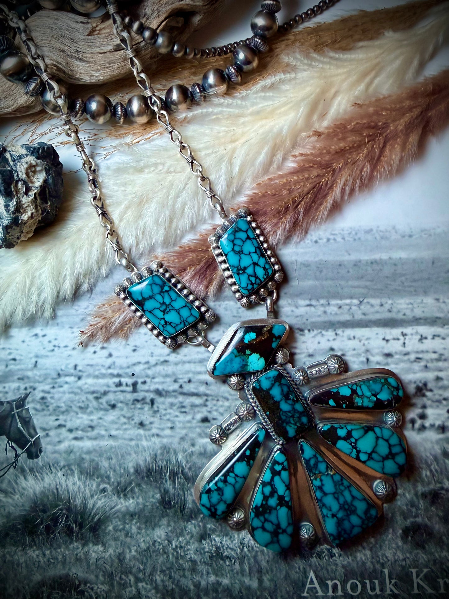 Indian Mountain Turquoise Statement Necklace