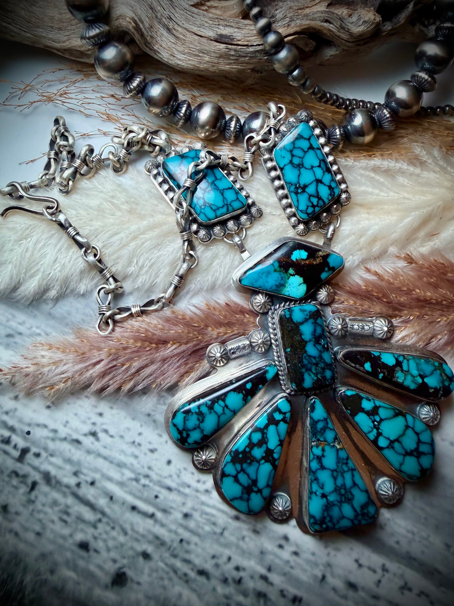 Indian Mountain Turquoise Statement Necklace