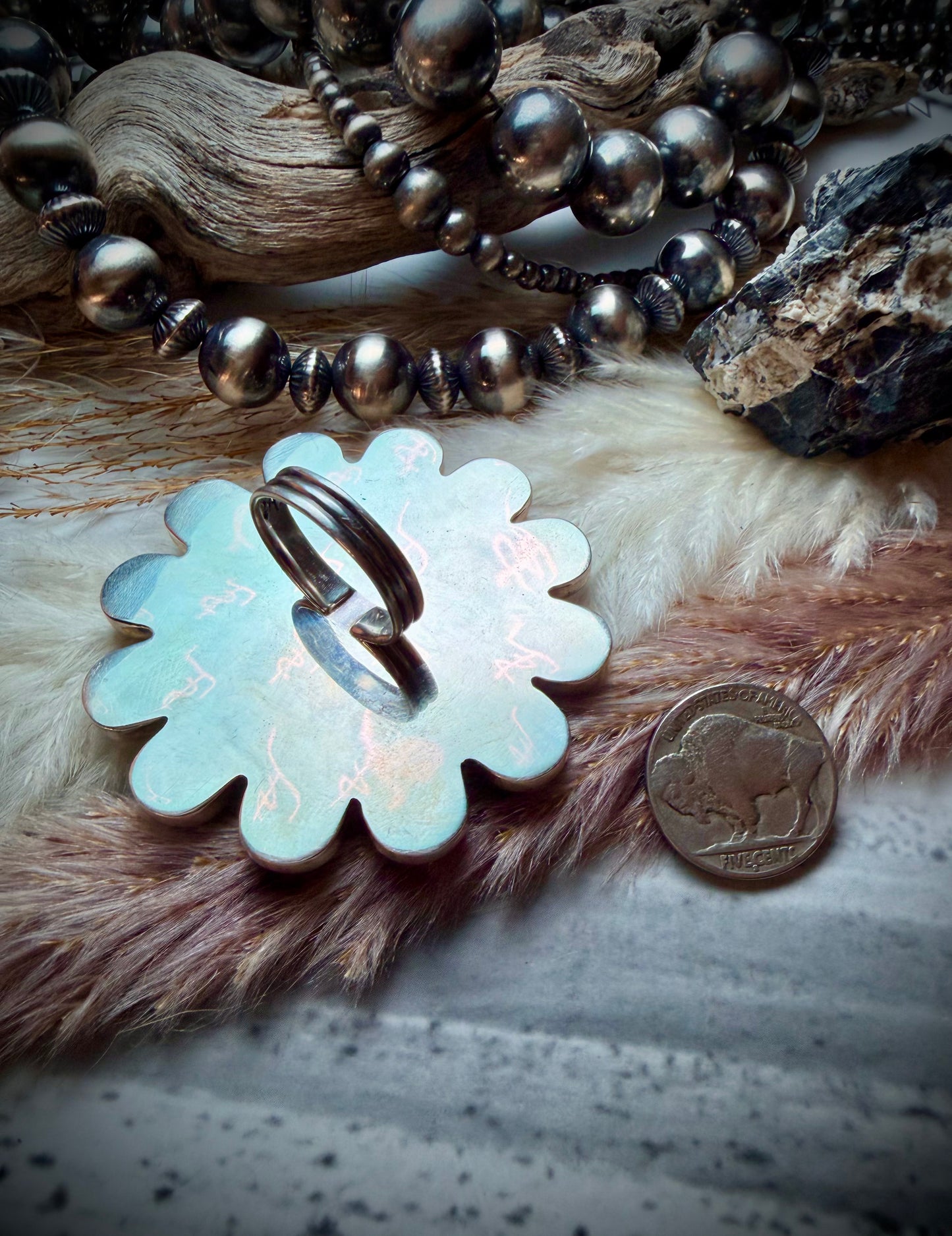 Amber and Sleeping Beauty Cluster Ring