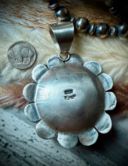 Golden Hills Flower and Bee Pendant