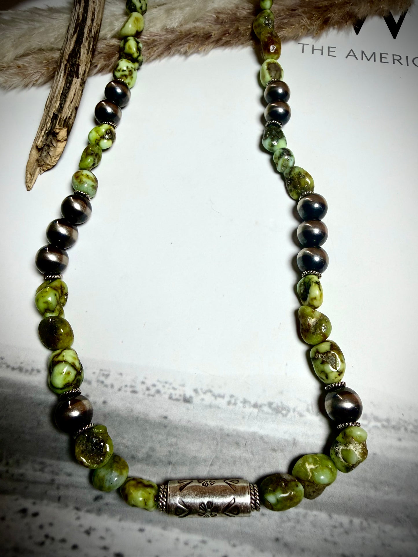 23" Chunky Palomino & Barrel Bead Necklace