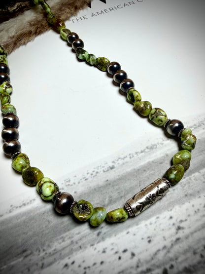 23" Chunky Palomino & Barrel Bead Necklace