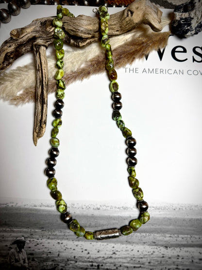 23" Chunky Palomino & Barrel Bead Necklace