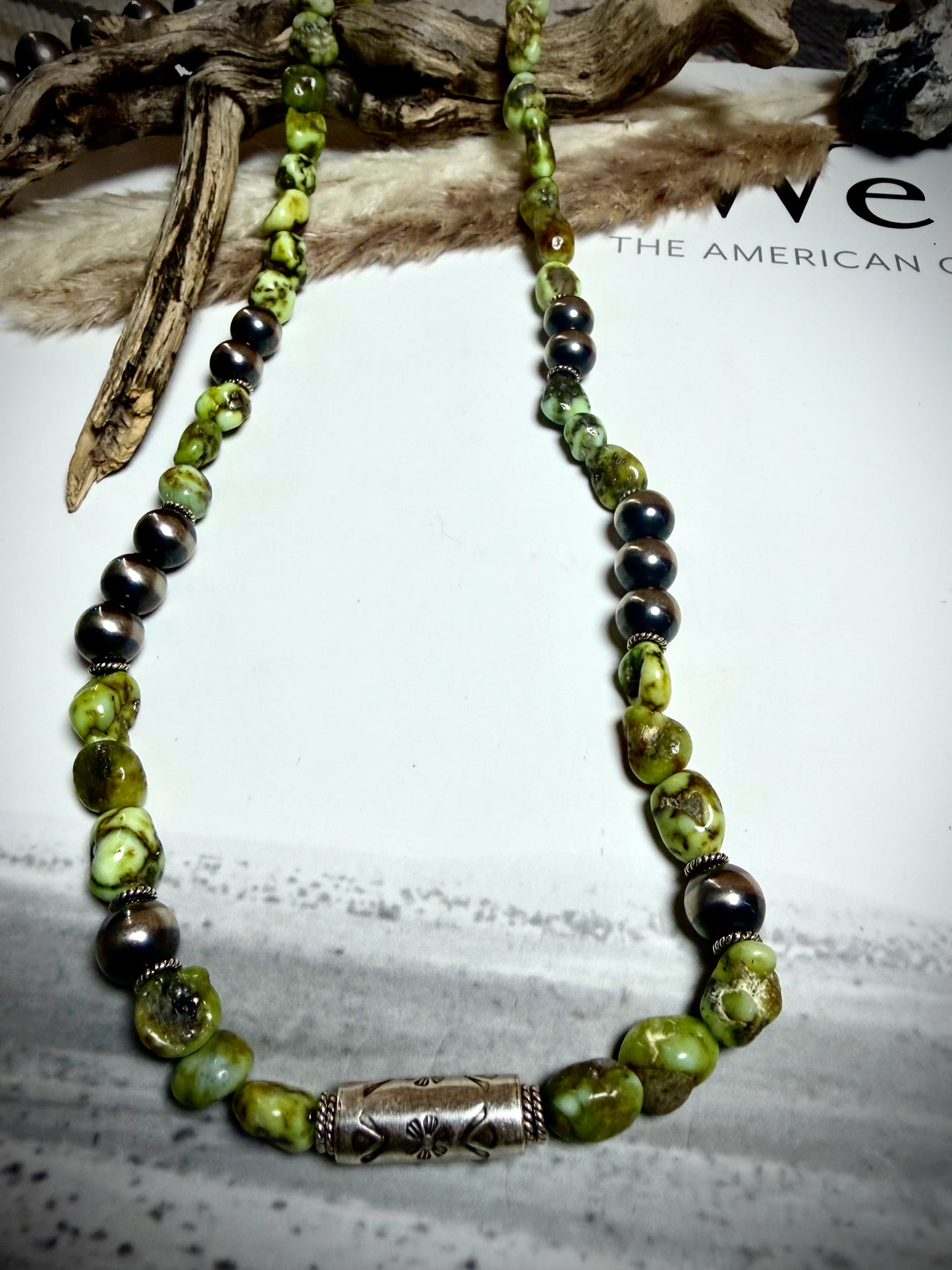 23" Chunky Palomino & Barrel Bead Necklace