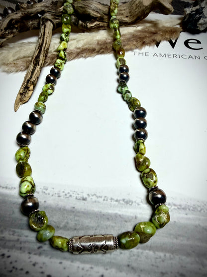 23" Chunky Palomino & Barrel Bead Necklace