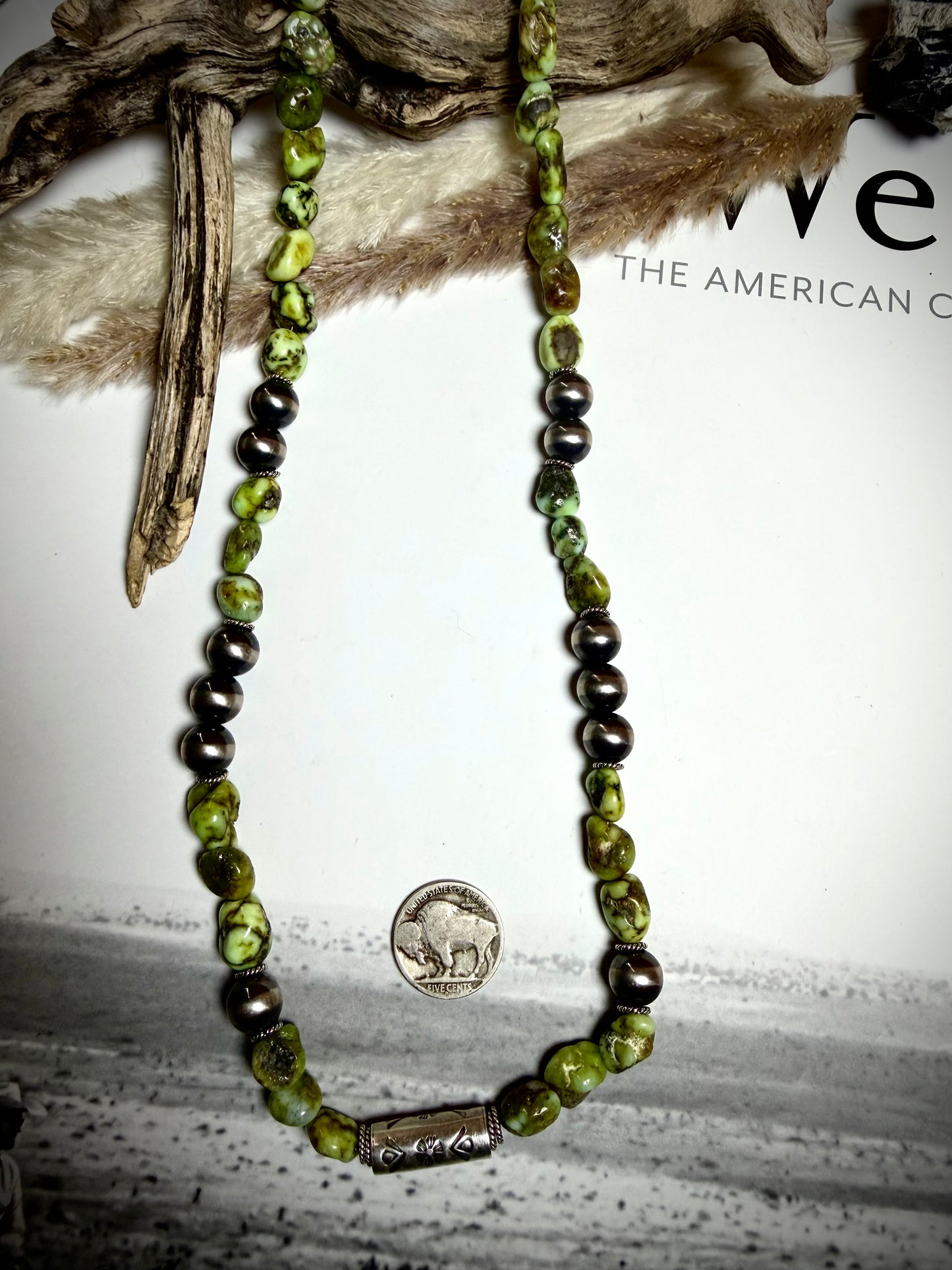 23" Chunky Palomino & Barrel Bead Necklace