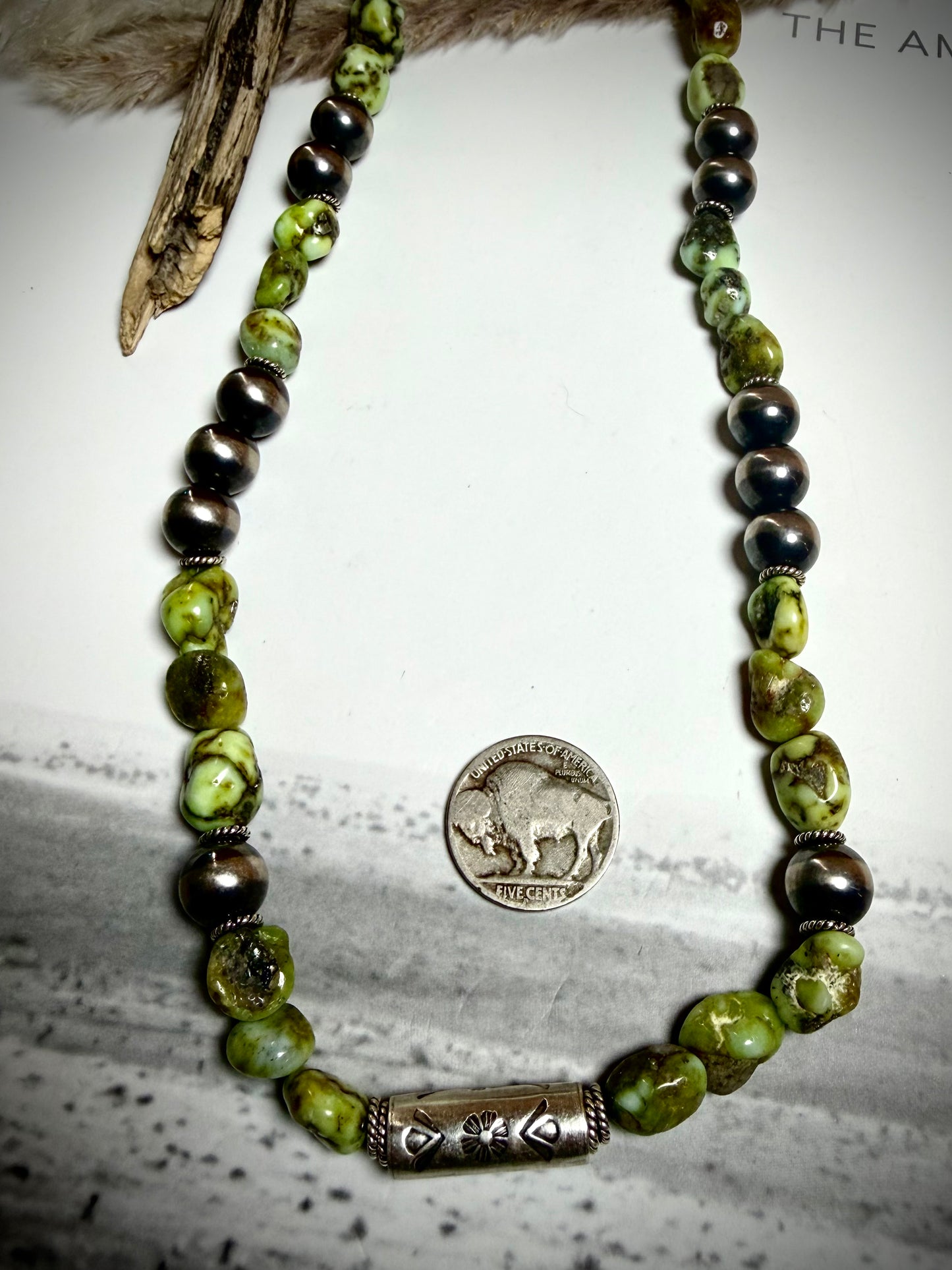 23" Chunky Palomino & Barrel Bead Necklace
